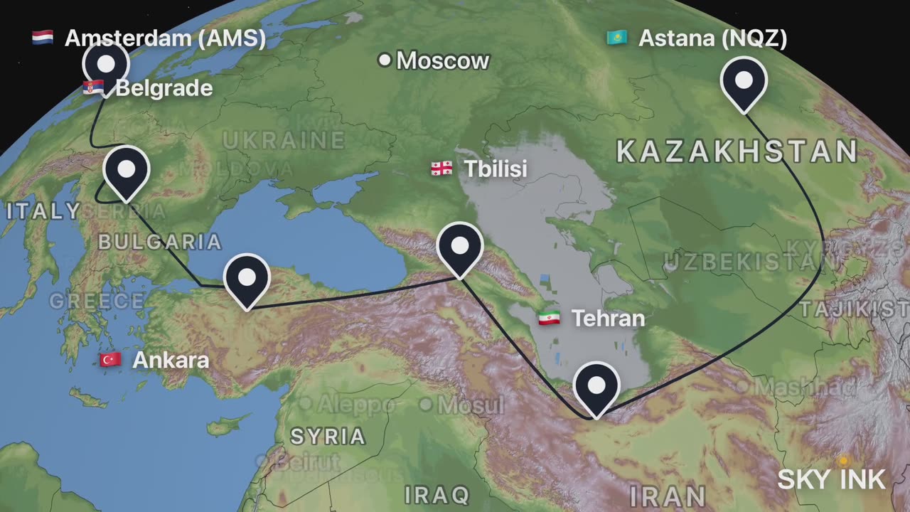 A road trip film: Amsterdam, Belgrade, Ankara, Tbilisi, Tehran, Astana