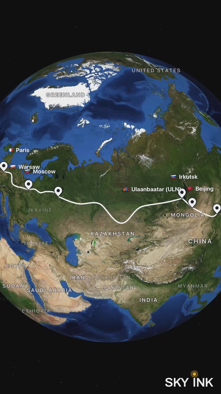 A train journey film: Paris, Warsaw, Moscow, Irkutsk, Ulaanbaatar, Beijing