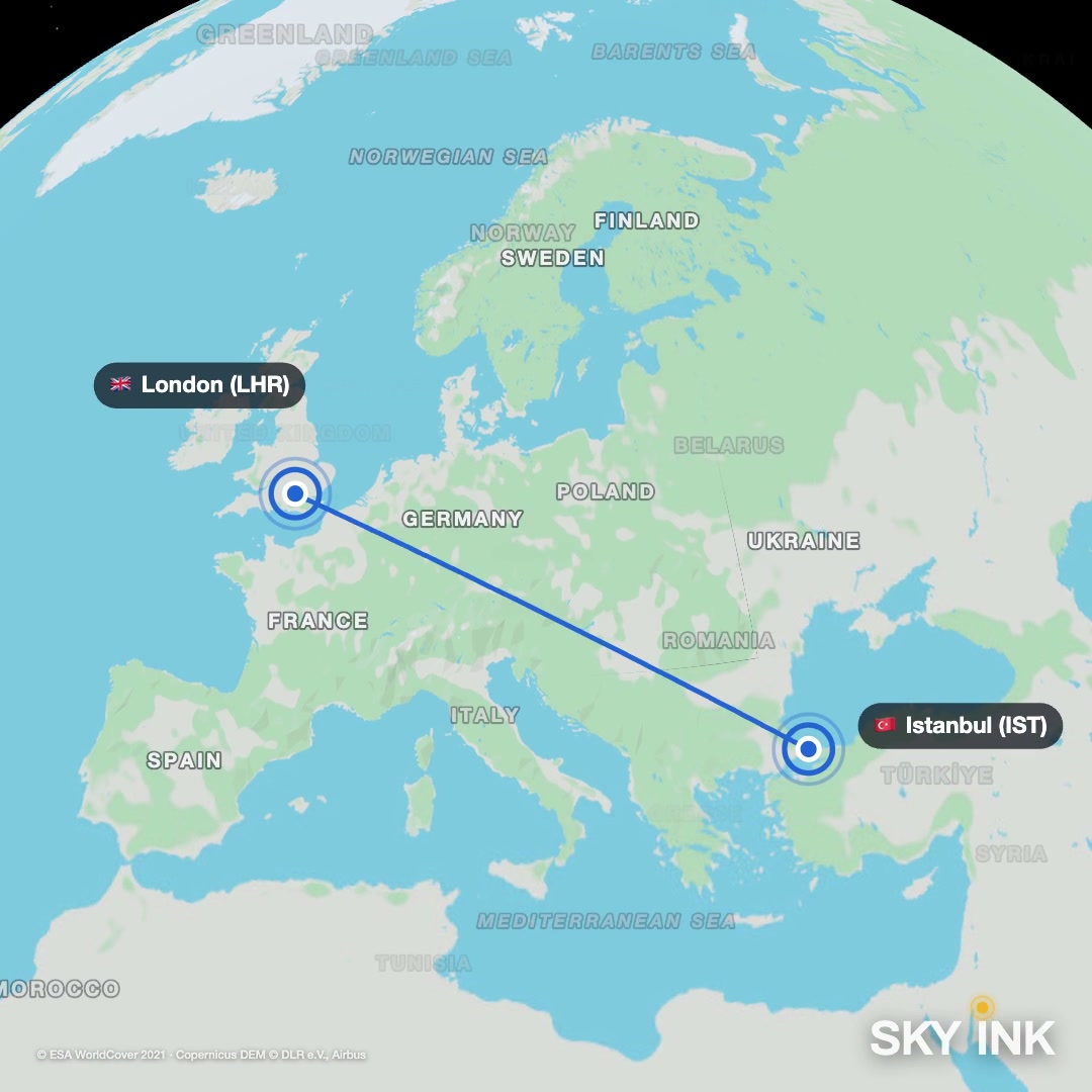 The Day look: the same route over a drawn map in day colours